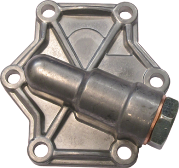 Oil pump cover aluminium, series CIH, with steel valve